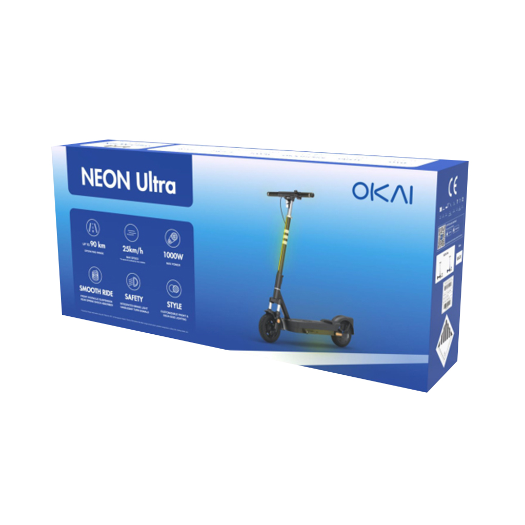 Електросамокат OKAI ES40-Black 10", 500(1000)W, 15.6Ah, 70km, 25kmh, 25°, NFC, App, 23kg - Зображення 9