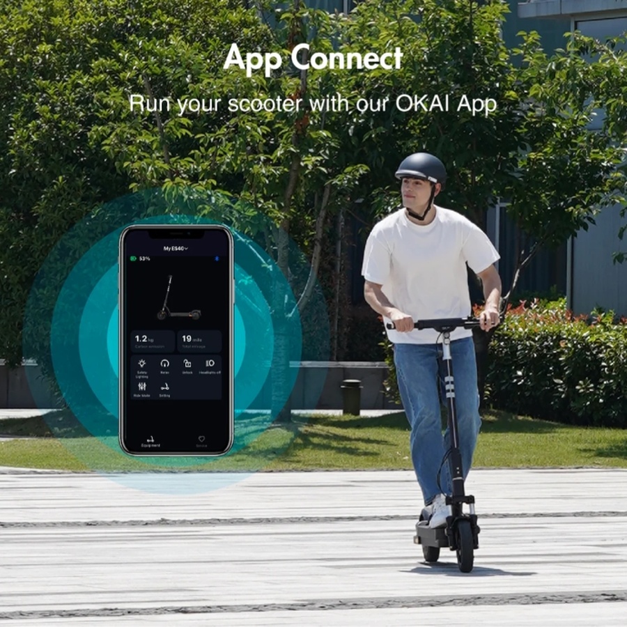 Електросамокат OKAI ES40-Blue 10", 500(1000)W, 15.6Ah, 70km, 25kmh, 25°, NFC, App, 23kg - Зображення 6